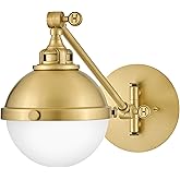 Hinkley Fletcher Small Articulating Single Light Wall Sconce, On/Off Switch, Hardwire or Plug-in, Adjusts Up/Down, Left/Right