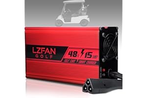 LZFAN 48V 15A Golf Cart Battery Charger for 48 Volt Ez-Go EZgo RXV/TXT with RXV Plug