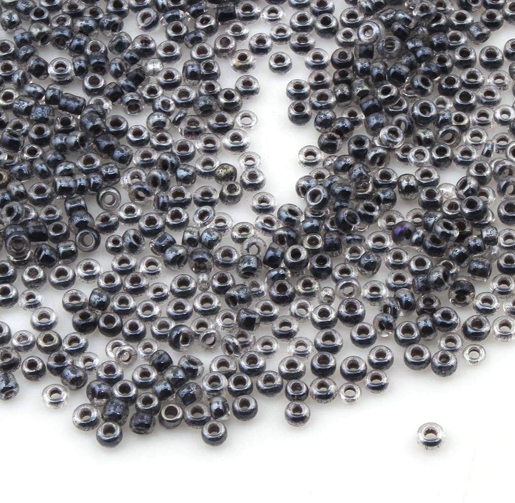 Perlin Seed Beads Glass Native American Beads Seed Beads Pony Beads 2 mm 11/0 Mini Round Seed Beads 6500 Pieces (Black)