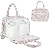 rain bunny Cotton Quilted Wearable Breast Pump Bag Compatible With Elvie, Willow and Momcozy, Pumping Bag for Work, Travel