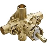 Moen PosiTemp Rough In Pressure Balancing Cycling 4 Port Tub and Brass Shower Valve with Stops, 2570
