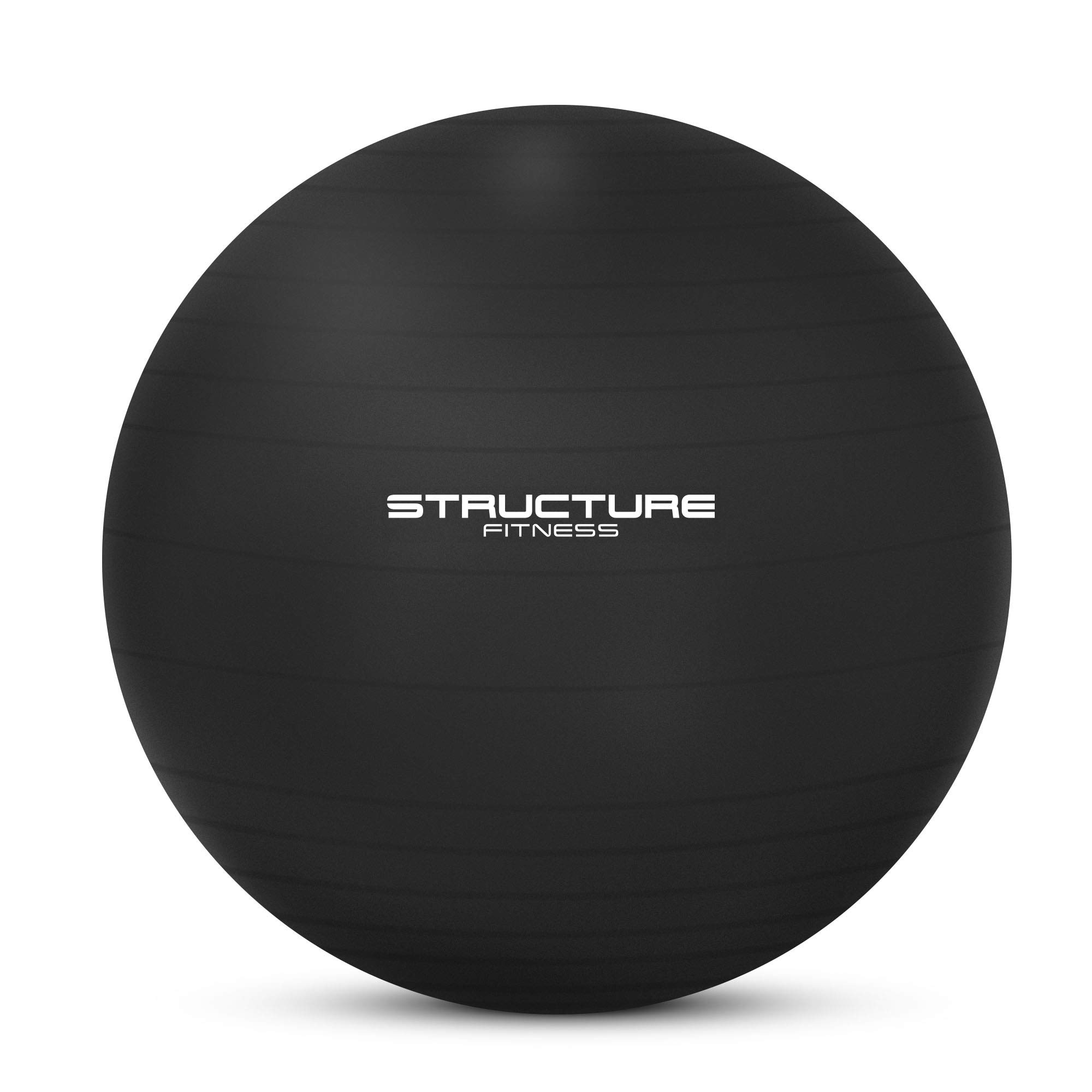 Structure Fitness Anti-Burst Yoga and Exercise Gym Ball with Hand Pump (65cm, Black)
