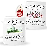 Christmas Gifts For First Time Grandparents, Promoted To Grandma And Grandpa Mugs Est 2025, Grandparents Baby Announcement, Pregnancy Announcement Mug, Grandparent To Be Gifts, New Grandparent Gift