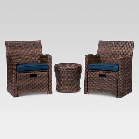 Amazon Com Threshold Halsted 5 Piece Wicker Small Space Patio