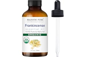 Majestic Pure Organic Frankincense Essential Oil with Glass Dropper - 1 Fl Oz - 100% Pure and Natural Frankincense Oil - Premium Grade Essential Oils for Diffuser, Aromatherapy, Soap and Candle Making