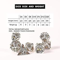 AncientDeer 7pcs Metal Dice Set D&D, Unique New