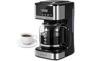 Ihomekee Programmable Drip Coffee Maker 12 Cup, Coffee Machine with Iced Coffee Function, Touch Screen, Regular & Strong Brew