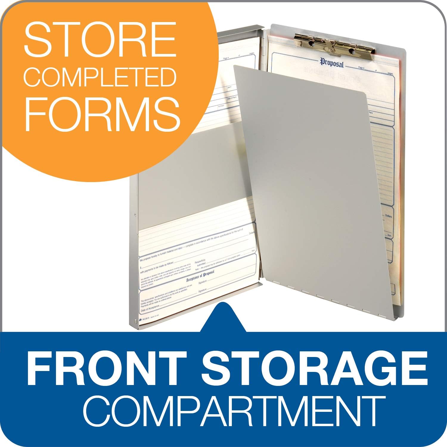 Adams Forms Holder, Left Hinge, 8.5 x 14 Inches, Aluminum (AFH23) : Forms Holder Clipboard : Office Products