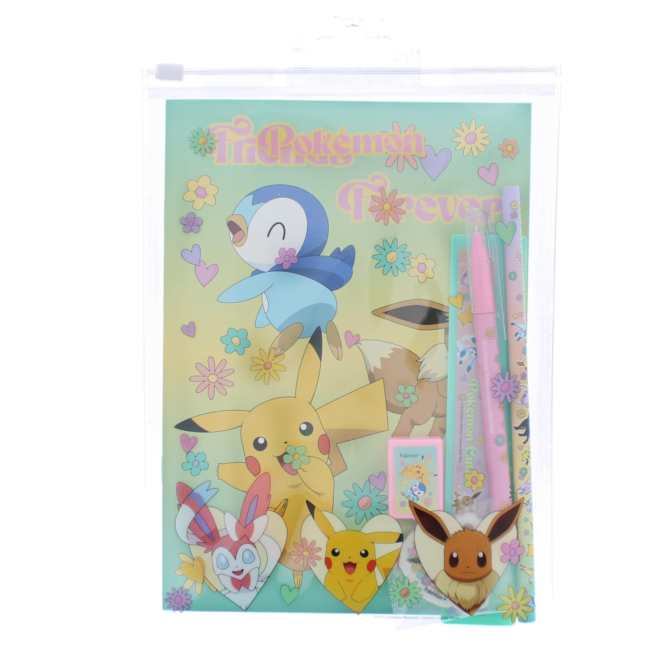 Blueprint Collections Pokemon Super Stationery Set | Cute School Supplies with Pikachu & Eevee | Kids Writing & Drawing Kit | Official Pokémon Stationery & Gifts