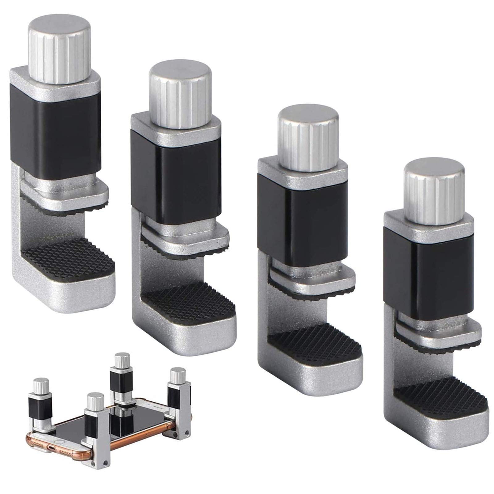 4PCS Phone Screen Repair Tools Adjustable Fastening Clamps Clip Tools Compatible for Cell Phone, iPhone, Samsung, iPad, Laptops, Tablets, LCD Screen Repair,Screen Repair Clamp with Rubber Pad