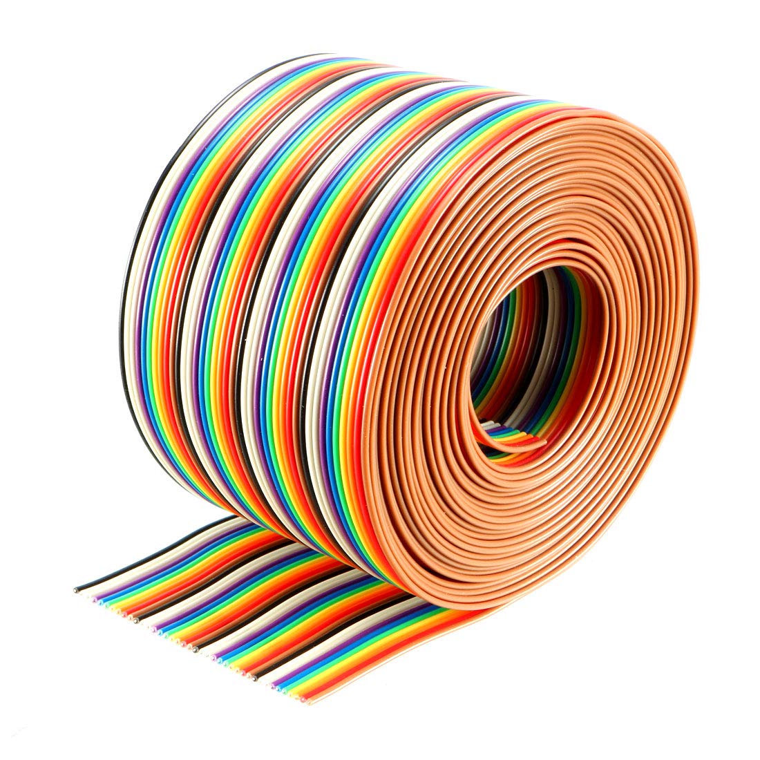sourcingmap Flat Ribbon Cable 40P Rainbow IDC Wire 1.27mm Pitch 4 Meters Long