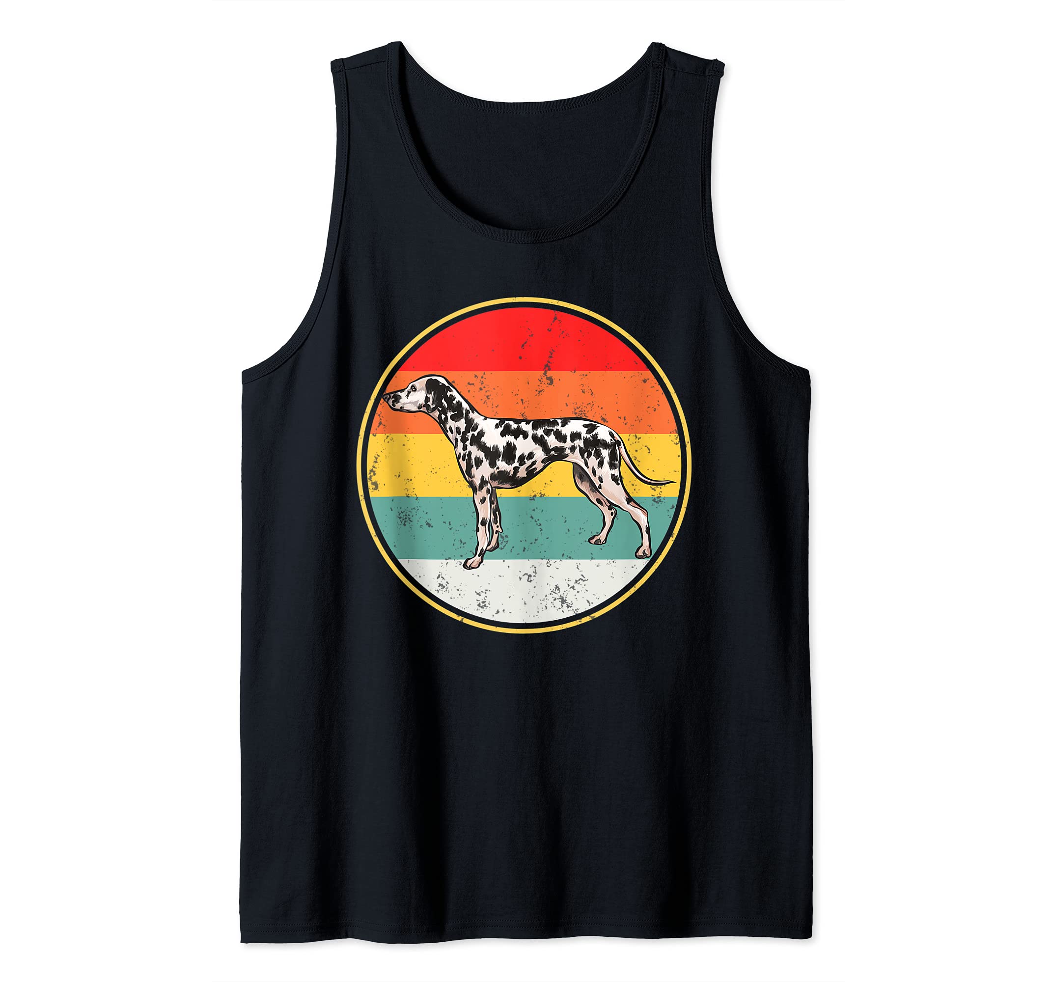 Vintage Retro Sunset Dalmatian Dog Tank Top