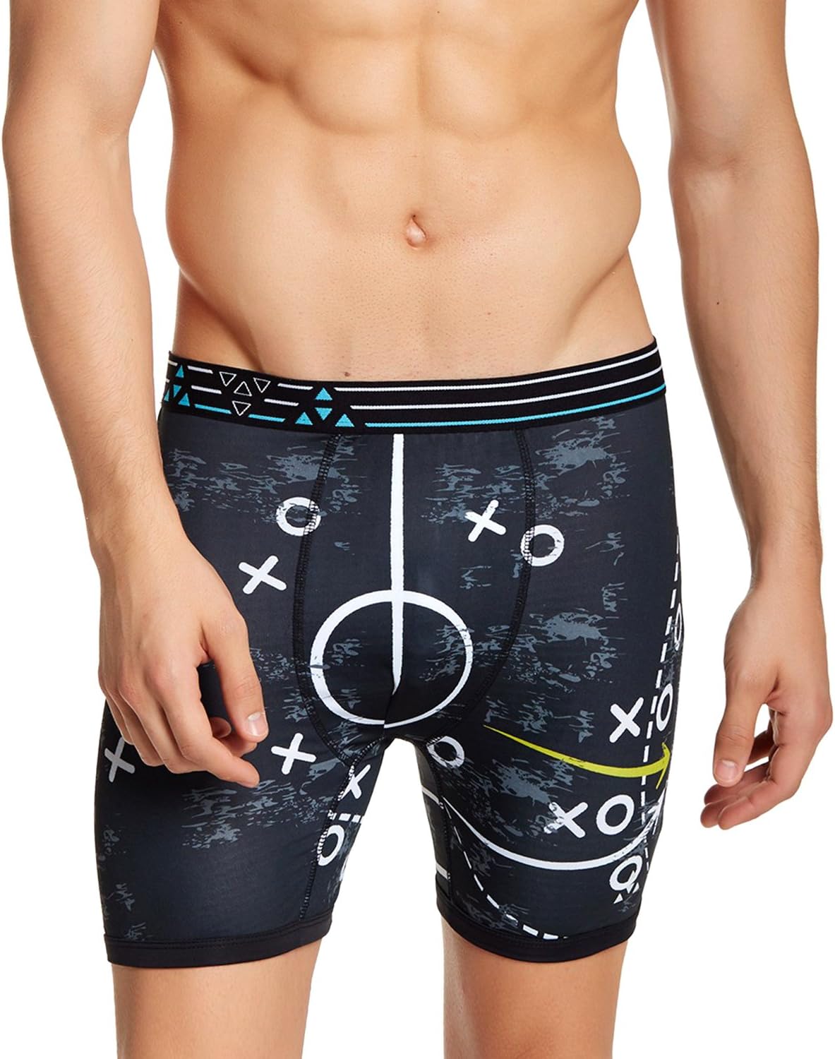 Men's Active Sport Performance Boxer Brief - BlacK/White - Medium