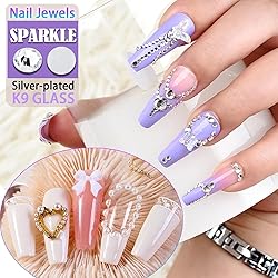Haozher 3 Packs Nail Art Rhinestone, Colorful