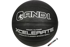 AND1 Xcelerate Rubber Basketball: Official Regulation Size 7 (29.5”) Streetball, Made for Indoor/Outdoor Games