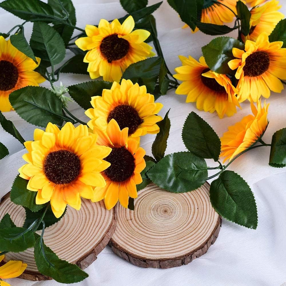 Artificial Sunflowers Garland String Lights 20 LED Warm White Fairy Hanging Lights Batteries Powered for Wedding Party Garden Decoration (B-sunflower - Image 5
