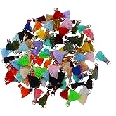 100pcs Mini Cotton Tassels 4/5 inch - Soft Handmade Boho Tassels for Jewelry Making - DIY Earrings, Bracelets, Necklaces,Scrapbooking, Keychains,DIY Craft & Gift Decor (Multi-Color)