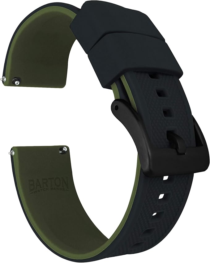 Barton Elite Silicone Watch Bands Black Buckle Quick