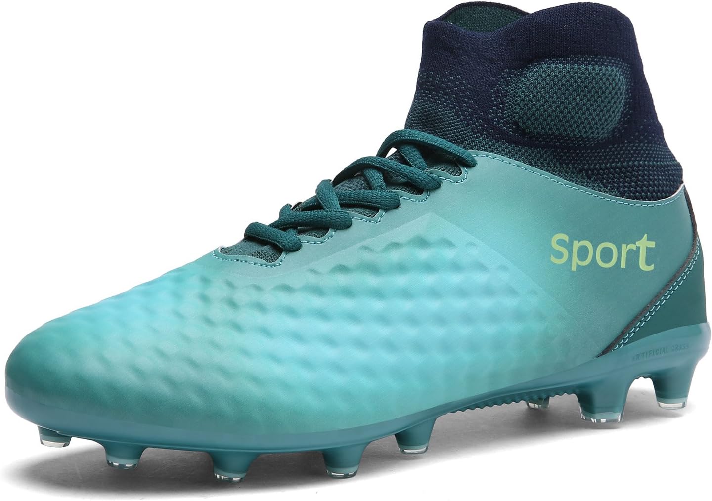 ASION Men's Football Boots AG Spike Fly Weave Tulle Cleats Adult and Teenagers Profession Athletics (6.5 UK / 40 EU, Black)