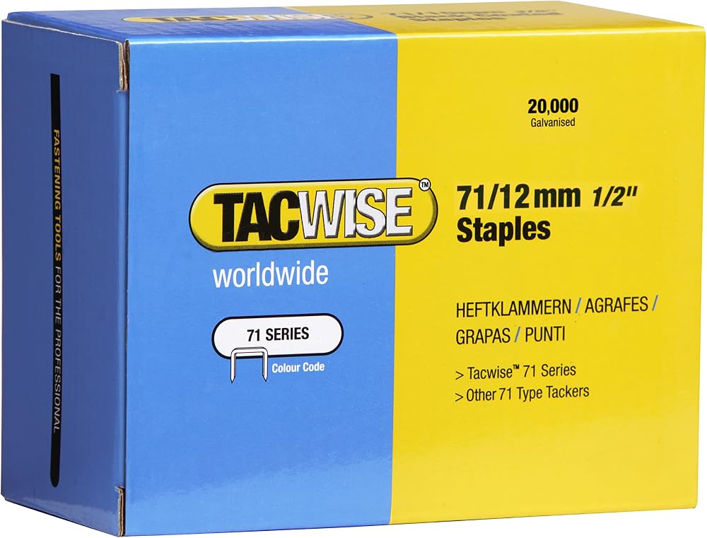 Tacwise 0370 Type 71 12mm Galvanised Upholstery Staples Pack 20,000
