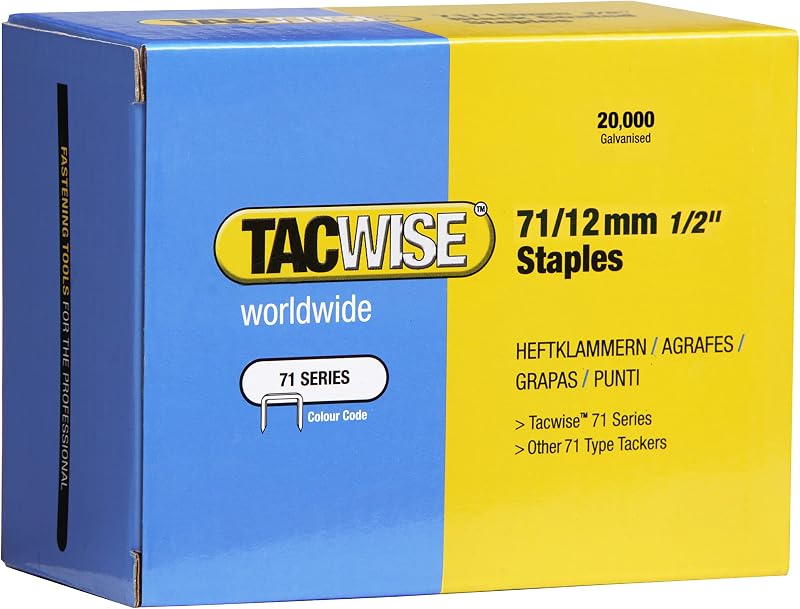 Tacwise 0370 Type 71 12mm Galvanised Upholstery Staples Pack 20,000