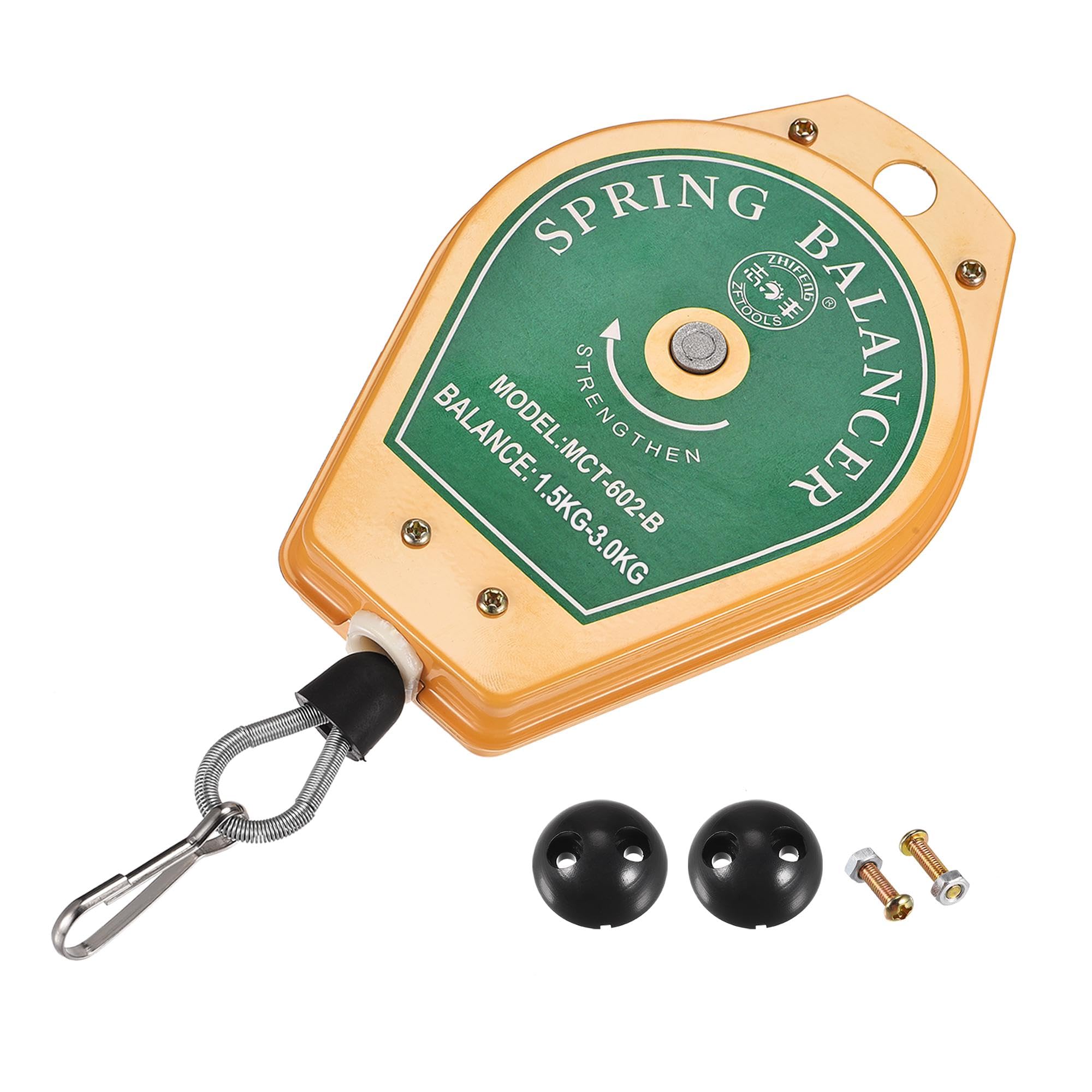 sourcing map Retractable Spring Balancer Tool Holder Hanging Equipment 3.3-6.6lbs (1.5-3kg) for Assembly-line with Fitting Accessory