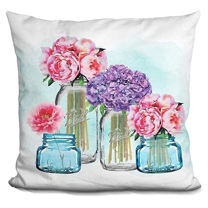 Amazon Com Lilipi Glass Jar Tall Collection Blue Wash Decorative