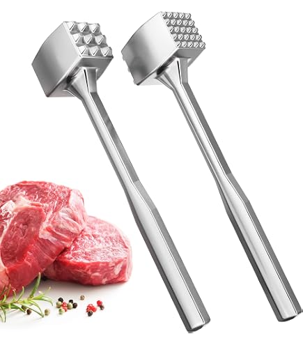 Stainless Steel Meat Tenderizer Hammer – 22cm Kitchen Tool For Steak, Chicken Breast & More – FDA-Approved Aluminum Alloy