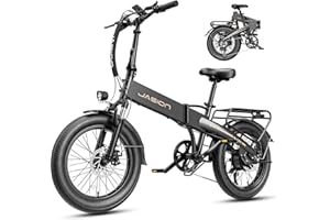 Jasion Electric Bike for Adults, 1000W Peak Motor up to 25MPH Top Speed Ebike, Aluminum 20'' Fat Tire Electric Bike Built-in 48V Removable Battery with 55 Max Miles, EBS Folding Ebikes for Adults