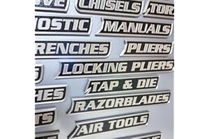 12 Pack of Magnetic Toolbox Labels, Durable Premium Set for Tool Chest Cabinet, Reusable Magnet Tags for Box Drawers, a Custo