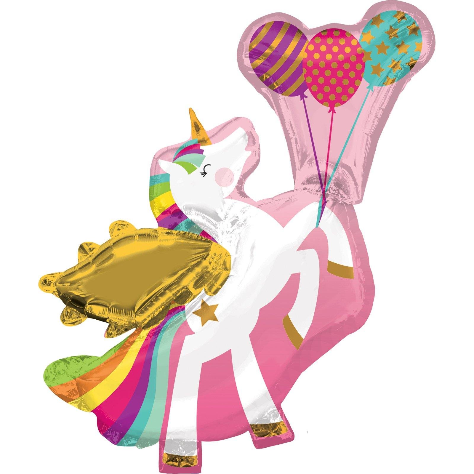 Amscan 3561201 - Winged Unicorn Foil SuperShape Balloon - 34"