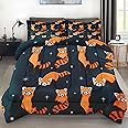 Pamnest Comforter Set Full Size, Cute Red Panda Soft 3 Pcs Bedding for Kids and Adults, Animal Funny Kawaii Comforter Set with 2 Pillowcases, for Bedroom Bed Decor