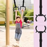 Grapelet Gymnastics Rings Set Adjustable Straps 330 lbs Home Exercise Black Pink view 7
