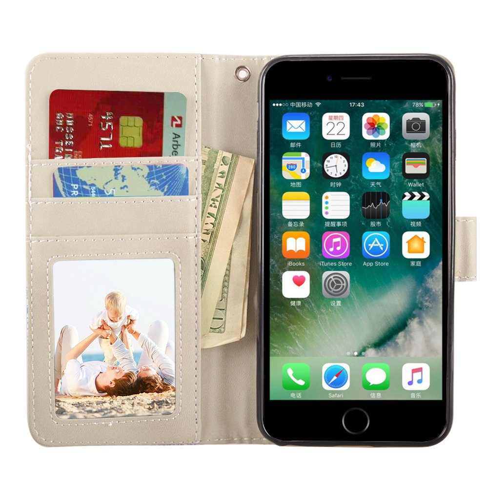 iPhone 7 Plus/8 Plus Case, MagicSky iPhone 7 Plus/8 Plus Wallet Case Folio Flip Premium PU Leather Case Cover with Card Holder Slot Pockets,Wrist Strap,Magnetic Closure for Apple iPhone 7 Plus/8 Plus, Believe in yourself