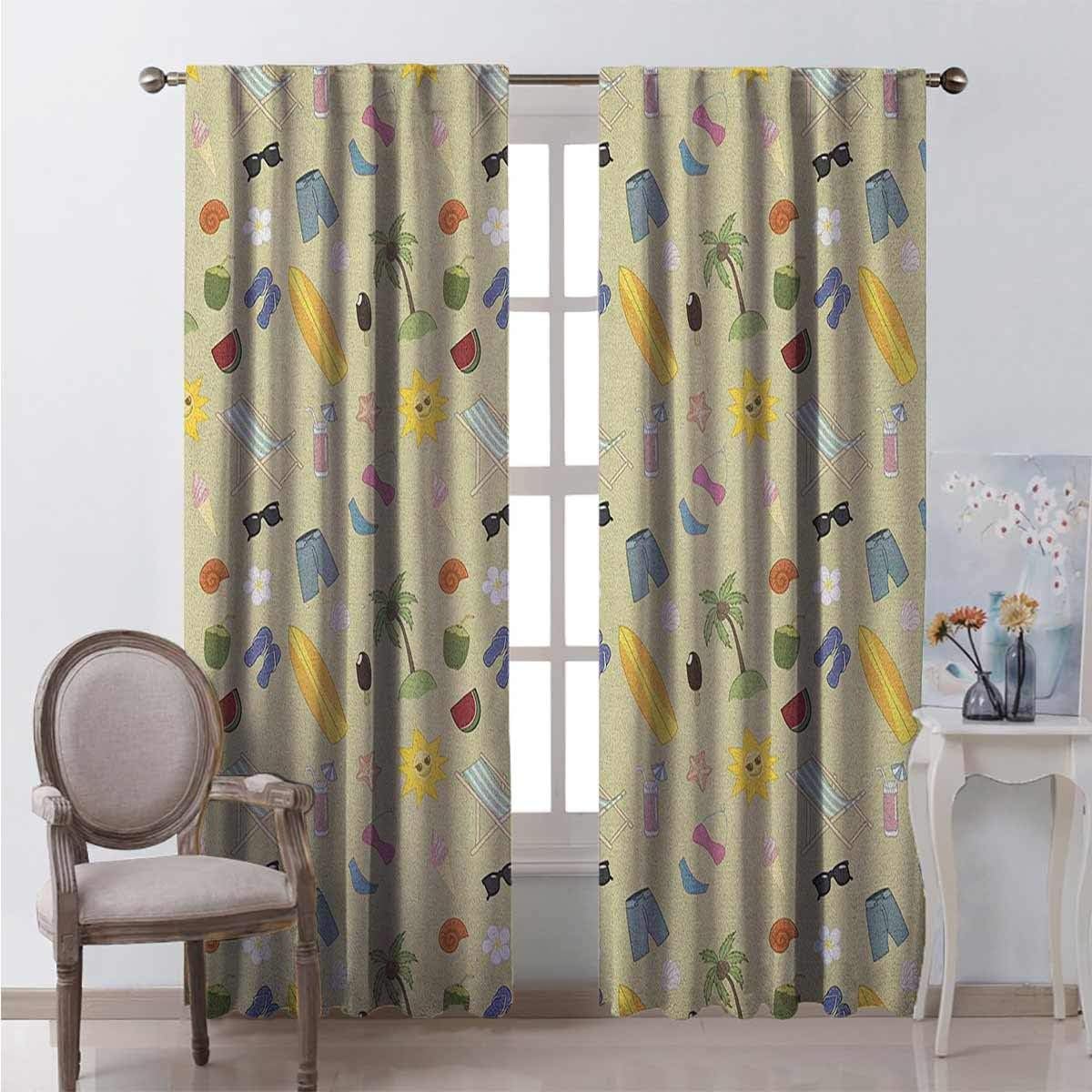 Amazon.com: Toopeek Summer Bedroom Rod Pocket Blackout Curtains