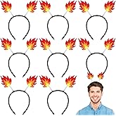 Solsew 8 Pcs Flame Headband Fire Headpiece Flame Crown Felt Fire Accessories for Carnival Costume Cosplay Party Photo Props