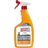 Nature's Miracle Oxy Set-In Stain Destroyer, Cat Odor Control, 24 oz | Oxy Formula Penetrates, Separates &amp; Lifts Embeded Stains &amp; Odors With A Fresh Orange Scent, Safe For Pets &amp; Home
