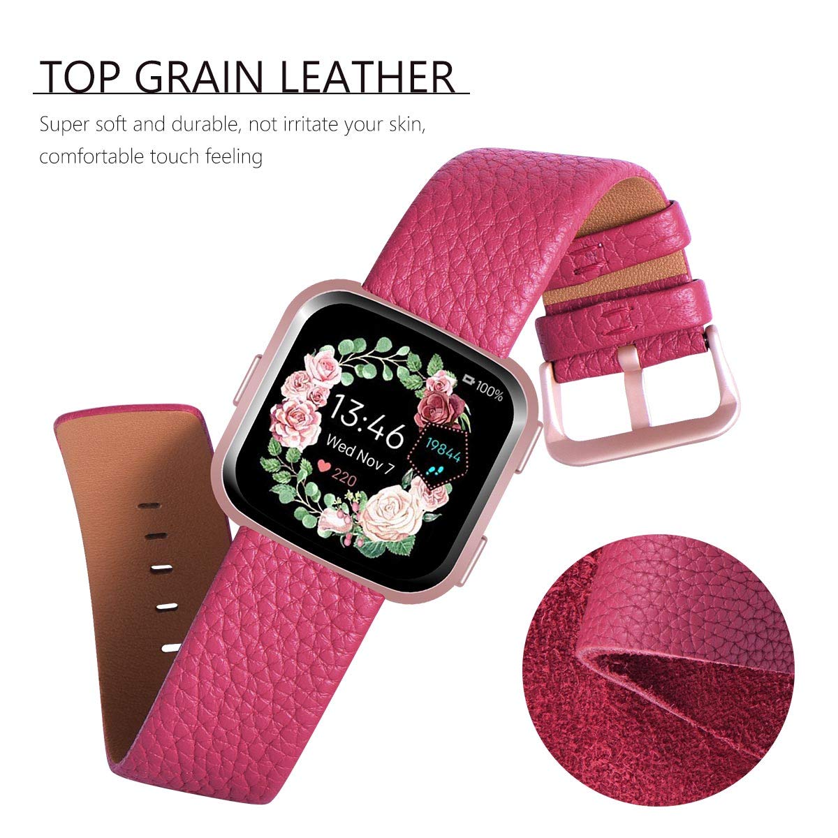 fitbit versa red and rose gold