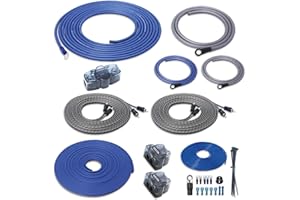 Recoil RC4D True 4 Gauge Car Audio Dual Amplifiers CCA Wiring Installation Kits with OFC RCA Cable