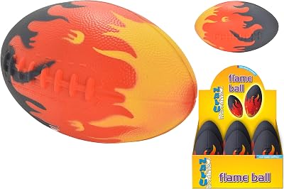 KandyToys Soft Play Rugby Ball Flame Design 8 Inch Lightweight
