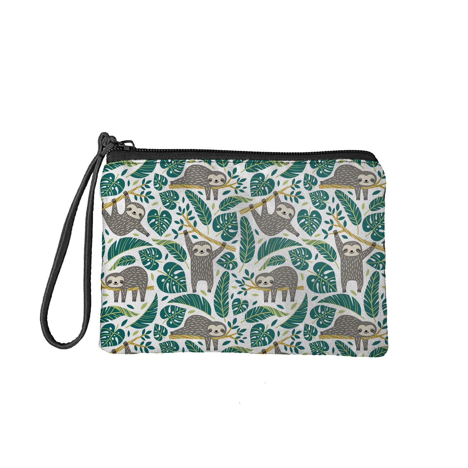 Pizding Small Coin Purse, Baby Sloth, Flannel Coin Purse Pouch for Women, Travel Waterproof Toiletry Bag Organizer