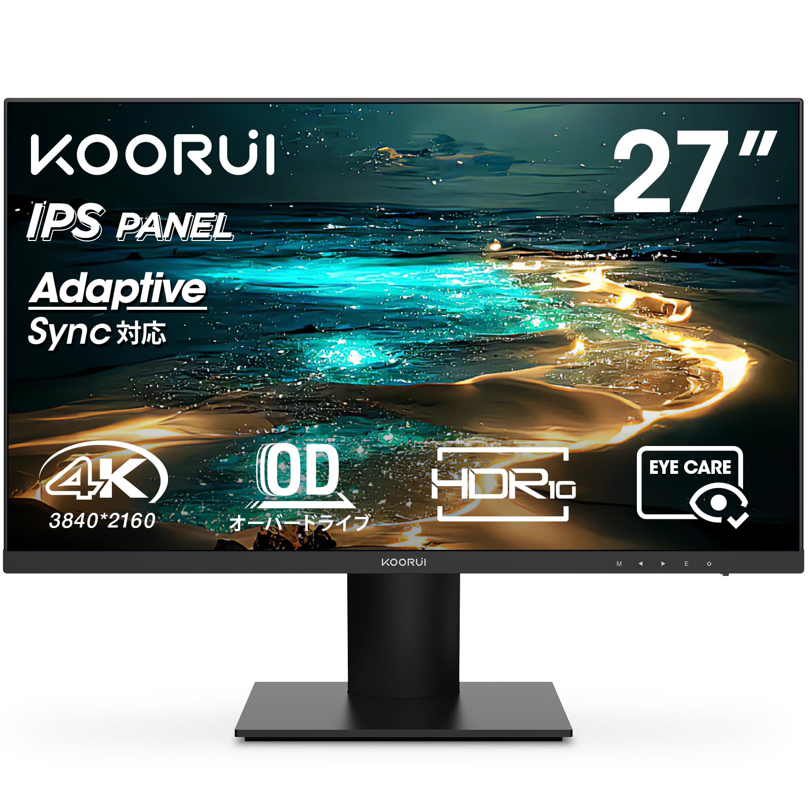 KOORUI 27インチ モニター 4k ディスプレイ IPS非光沢 pcモニター HDR10/60Hz/ブルーライト軽減/スリムベゼルス/HDMI/DP/VESA対応商品画像