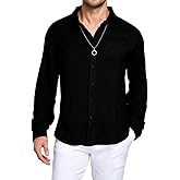 YTD Mens Casual Button Down Shirts Long Sleeve Dress Business Shirt with Pocket