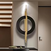 JFUJFU Large Black & Gold 3d Metal Wall Art with Geometric Round for Home | Decor for Living Room & Bedroom
