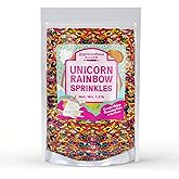 Unpretentious Unicorn Rainbow Sprinkles, 1.5 lbs., Rainbow Jimmies, Gluten-Free, Clear Resealable Bag
