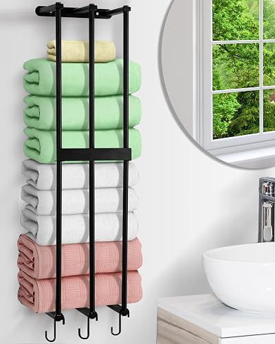 XIAPIA 3 Bars Wall Mounted Towel Rack Steel Bathroom Organizer 75x20x15cm