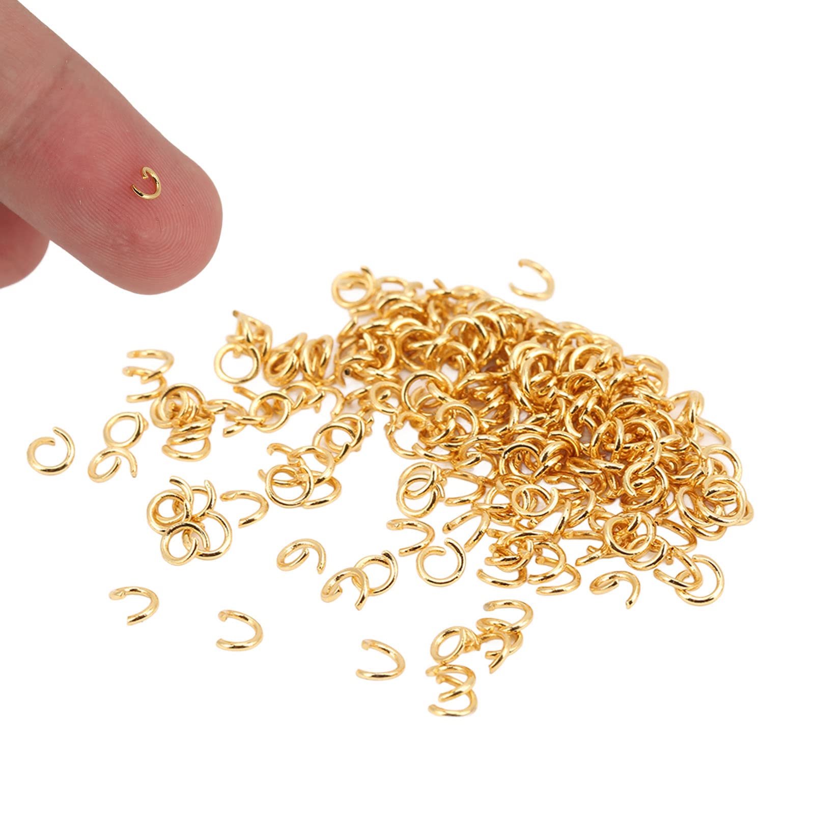 200Pcs Jump Rings Multipurpose Stainless Steel Gold Open Jump Ring,Strong Gold Open Jump Rings Bulk for Necklace Bracelet
