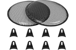 X AUTOHAUX 12 Inch Car Audio Speaker Sub Woofer Subwoofer Metal Black Waffle Grill Cover Protector with Rubber Edge and Clips 2 Pcs