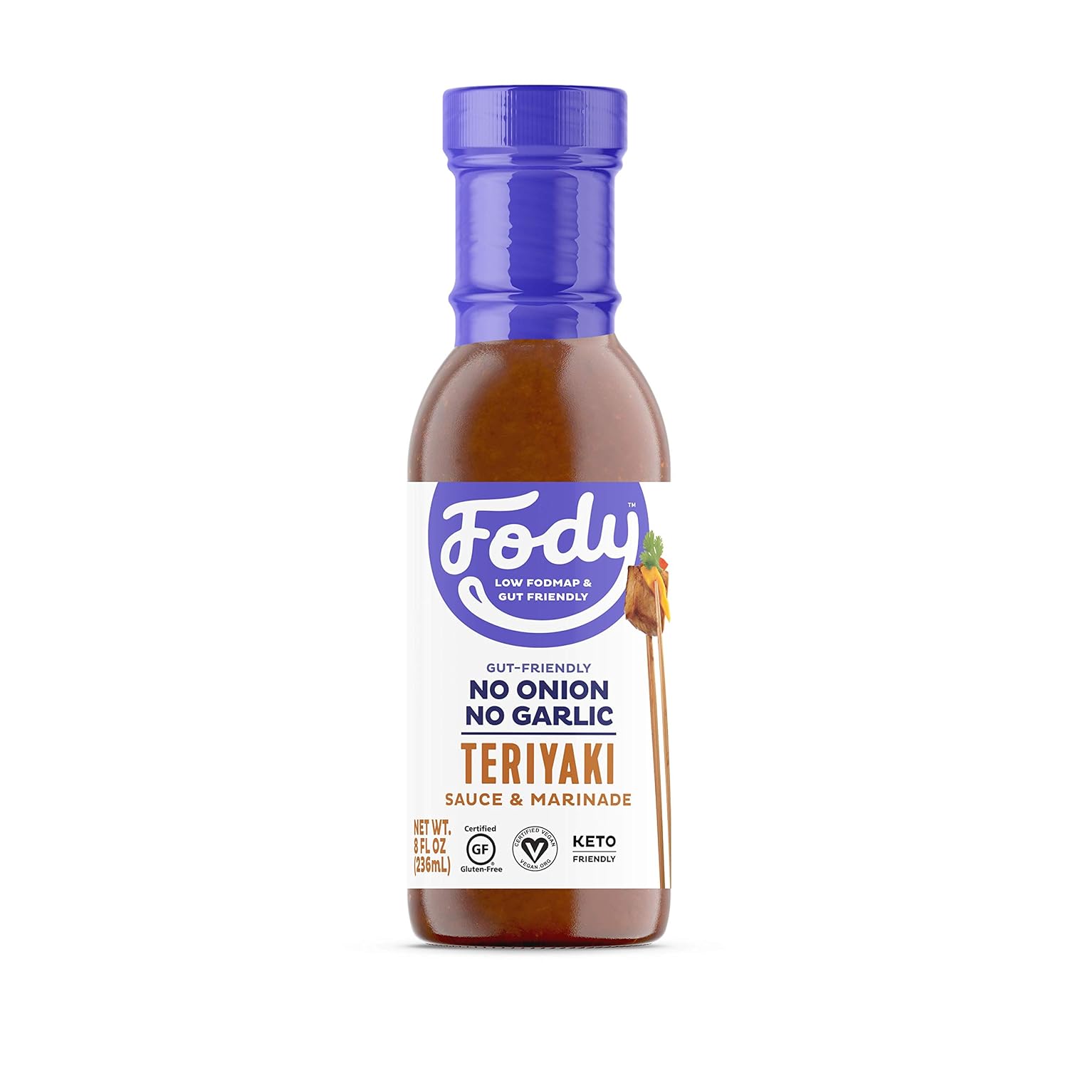Fody Foods Vegan Teriyaki Sauce Marinade | Sesame Tamari | Low FODMAP Certified | Gut Friendly No Onion No Garlic No MSG | IBS Friendly | Gluten Free Lactose Free