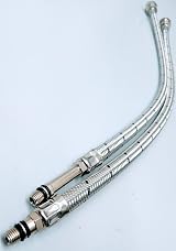 AK Monobloc Tap Tail Connector Flexible Hose M8 x 15mm Compression 500mm Pair view 4